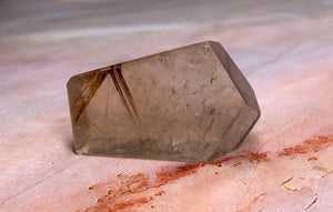 Natural Golden Rutilated Quartz Crystal, Freeform Polished