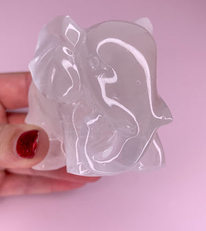 Selenite Elephant Carving