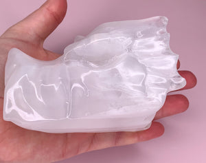 Selenite Dragon Head Carving