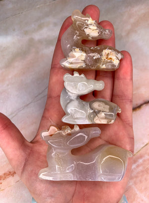 Flower Agate Deer Crystals