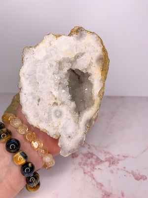 Natural Large Quartz Geodes Occos Pair White