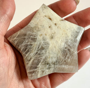 AA Grade Moonstone Star, Star Carving, Flashy Moonstone