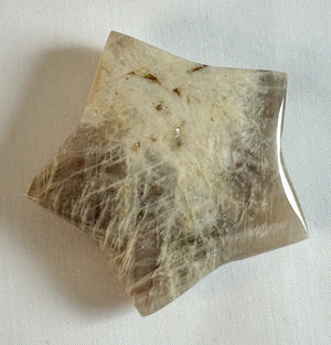 AA Grade Moonstone Star, Star Carving, Flashy Moonstone