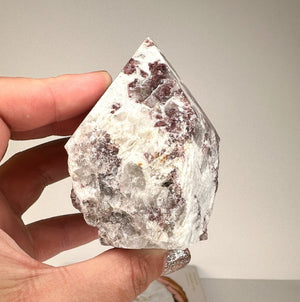 Purple/Pink Lepidolite Base Cut Crystal Point Crystal