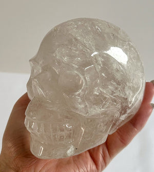 Huge AA Grade Solid Clear Quartz Skull