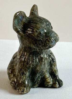 Large Natural Labradorite French Bulldog