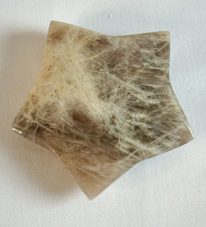 AA Grade Moonstone Star, Star Carving, Flashy Moonstone