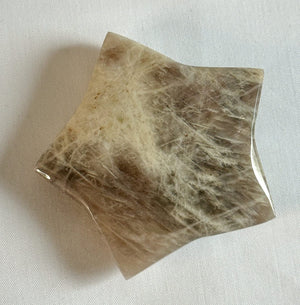 AA Grade Moonstone Star, Star Carving, Flashy Moonstone