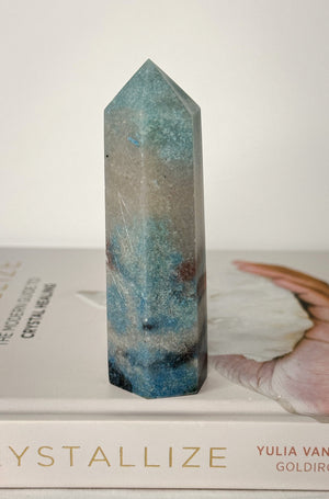 Trolleite Point Blue Tourmaline Crystal Tower