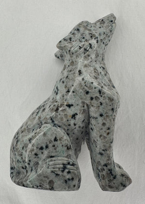 Large Kiwi Jasper Wolf Carving