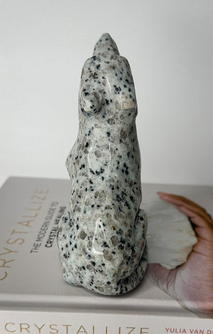 Large Kiwi Jasper Wolf Carving