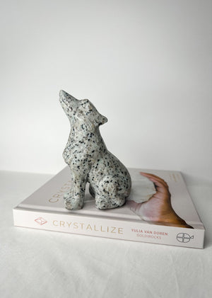 Large Kiwi Jasper Wolf Carving