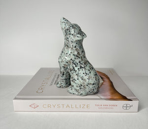 Large Kiwi Jasper Crystal Wolf Carving