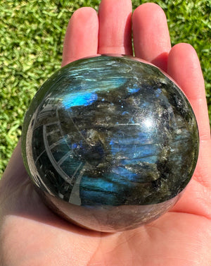 Flashy Large Labradorite Sphere - Natural Polished Crystal