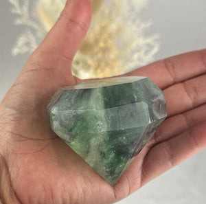 Fluorite Diamond Sculpture Harmony and Clarity