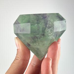 Fluorite Diamond Sculpture Harmony and Clarity