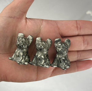 Mini Pyrite French Bulldog Carving - Intuitively Chosen