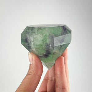 Fluorite Diamond Sculpture Harmony and Clarity