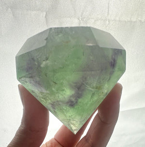 Fluorite Diamond Sculpture Harmony and Clarity