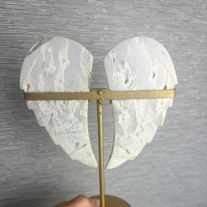 White Agate Druzy Wings on Stand | Statement Piece