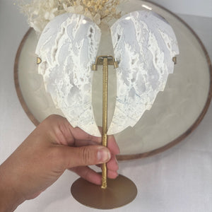 White Agate Druzy Wings on Stand | Statement Piece