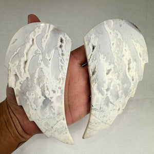 White Agate Druzy Wings on Stand | Statement Piece