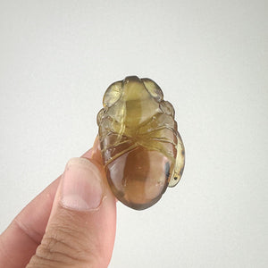 Hand-Carved Amber Bee - Honeybee Sculpture with Rainbows