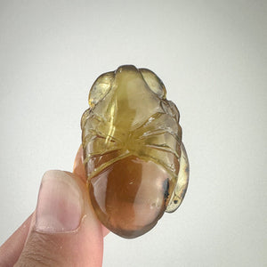 Hand-Carved Amber Bee - Honeybee Sculpture with Rainbows