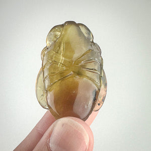 Hand-Carved Amber Bee - Honeybee Sculpture with Rainbows