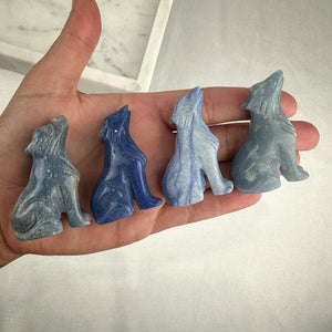 Intuitively Chosen Blue Aventurine Wolf Carving | Crystal Wolf Sculpture