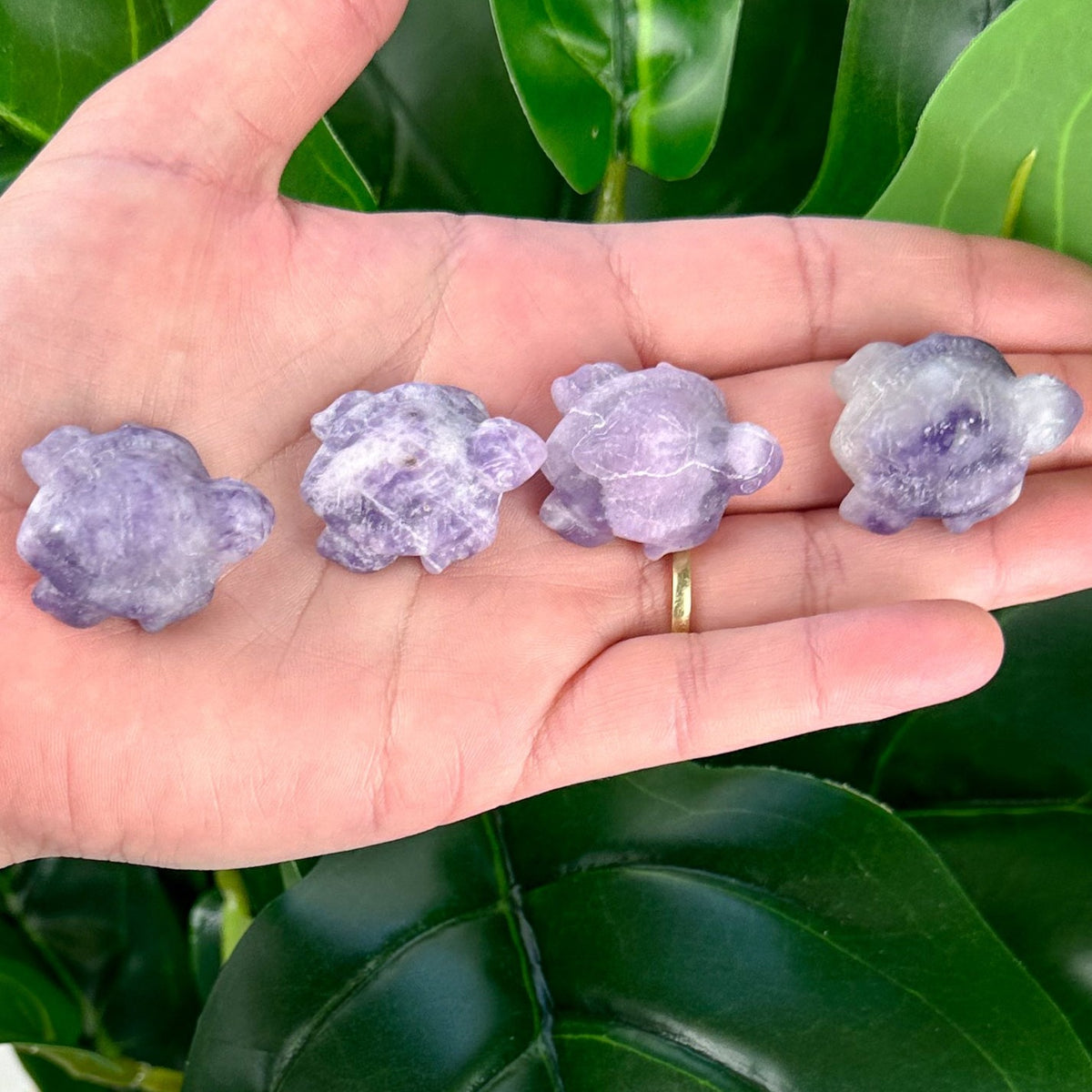 Lepidolite Turtle Carving