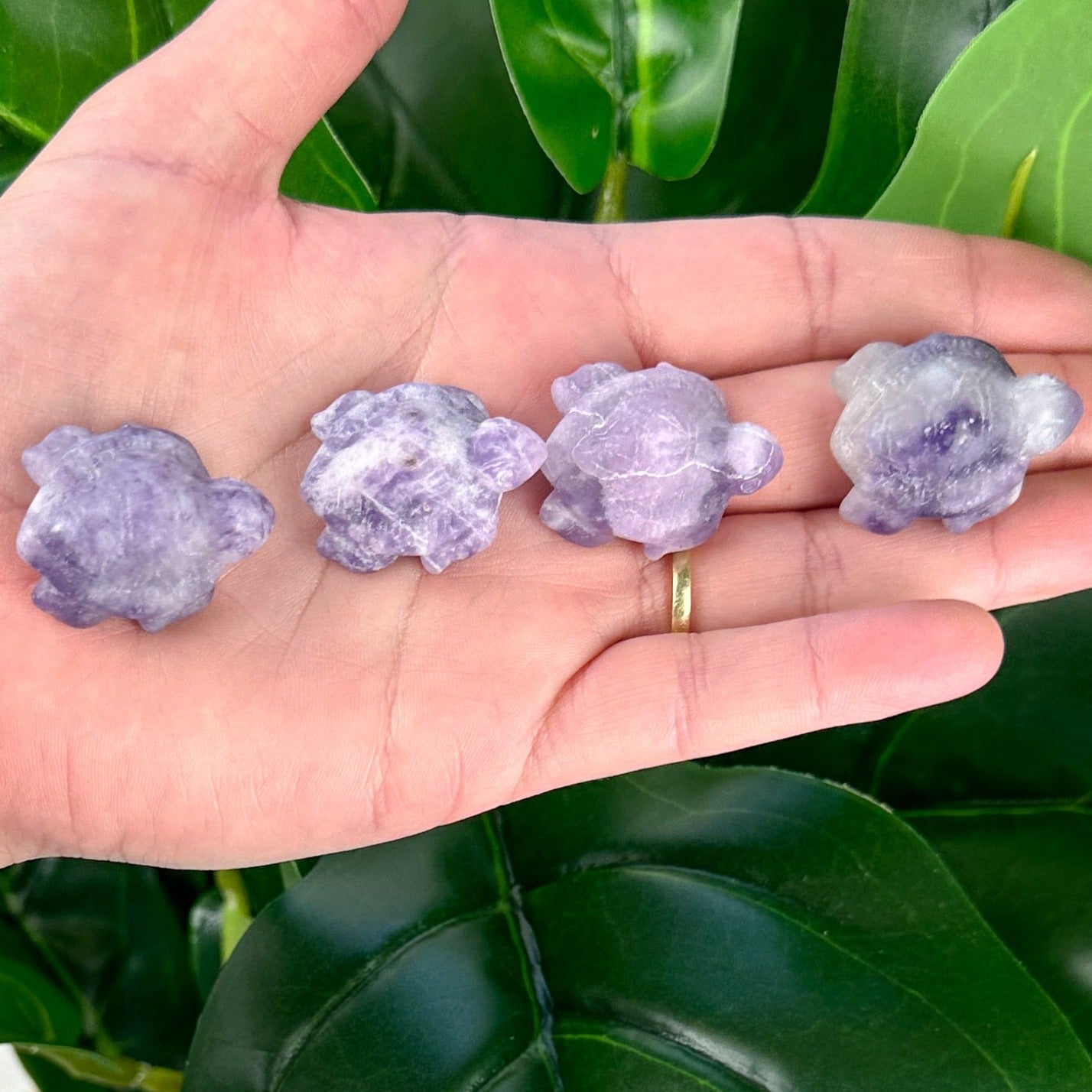 Lepidolite Turtle Carving