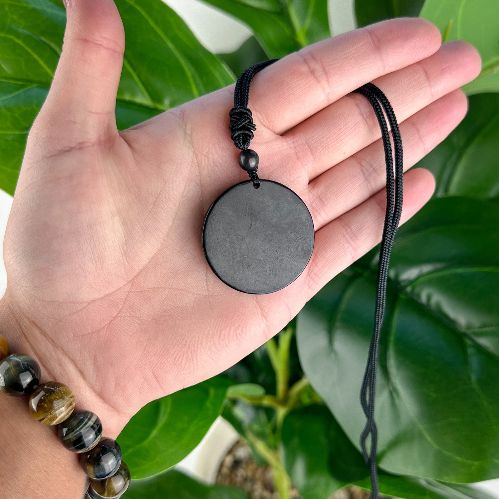 Shungite Pendant – Lotus with Cord