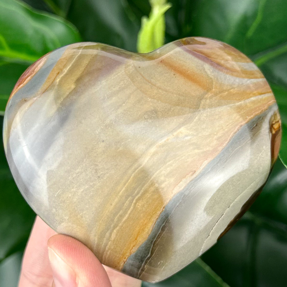 Polychrome Jasper Heart Crystal | Grounding, Joy & Emotional Balance
