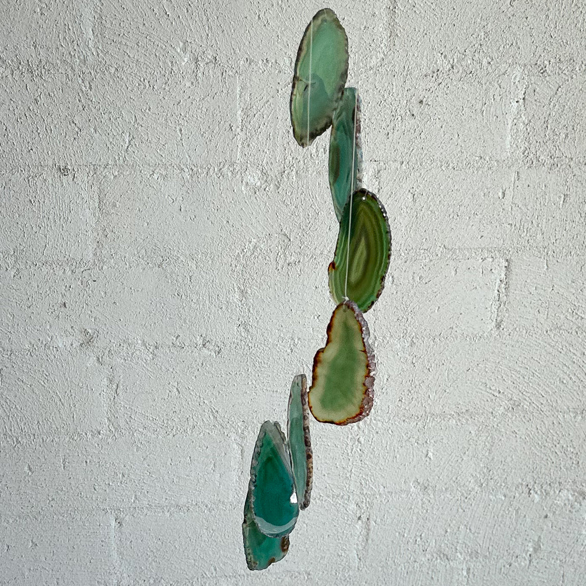 Green Agate Wind Chime | Natural Crystal Hanging Decor | Calming Energy