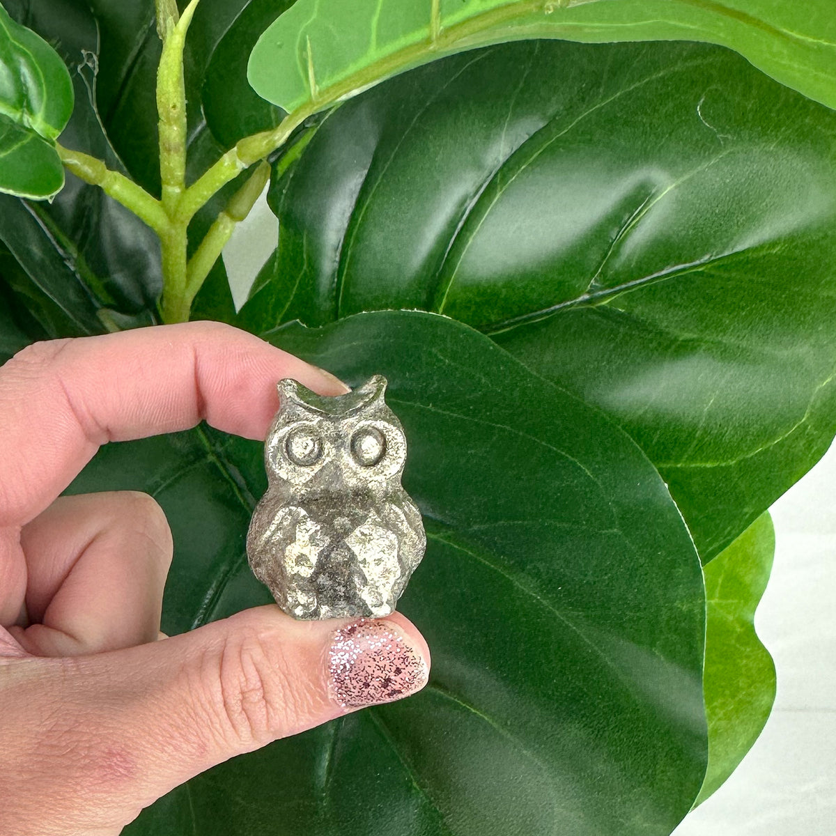 Pyrite Owl Carving