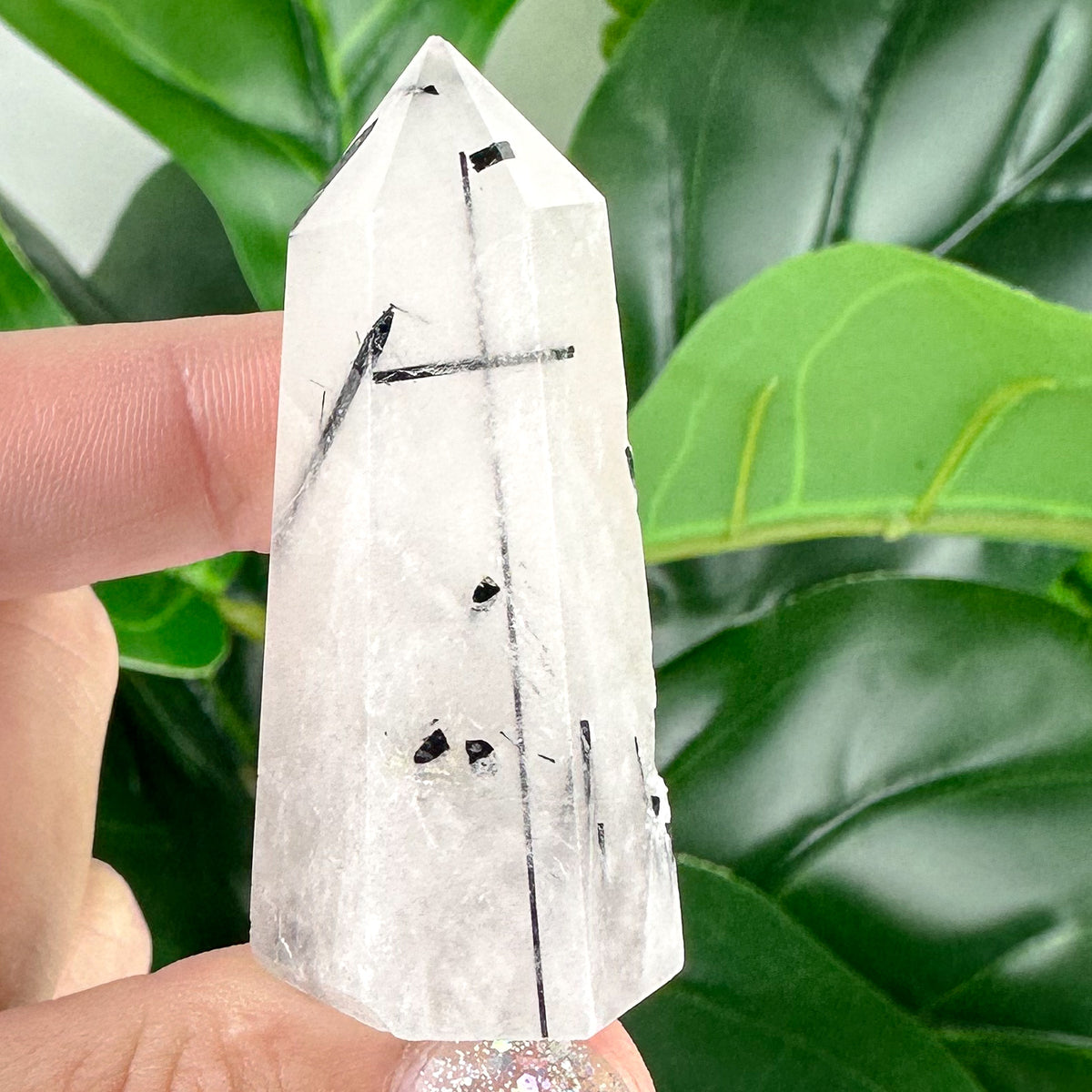 Quartz with Black Tourmaline Rutile