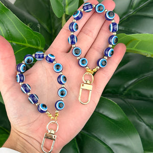 Evil Eye Protection Keychain | Blue Beaded Spiritual Protection Charm
