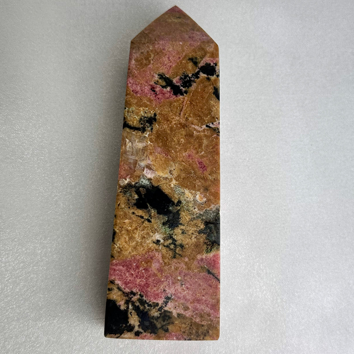 Rhodonite Obelisk - Pink Crystal Healing Tower