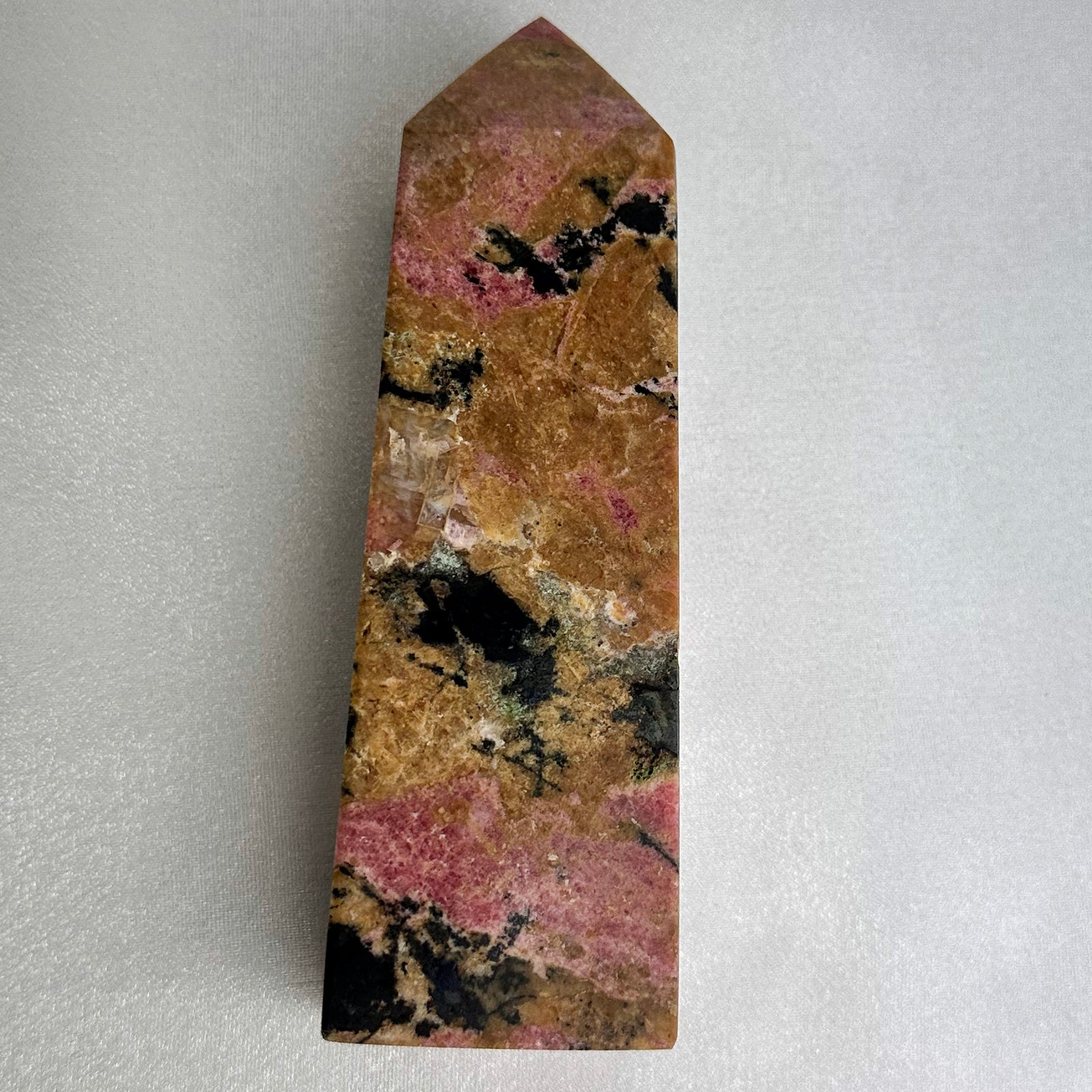 Rhodonite Obelisk - Pink Crystal Healing Tower