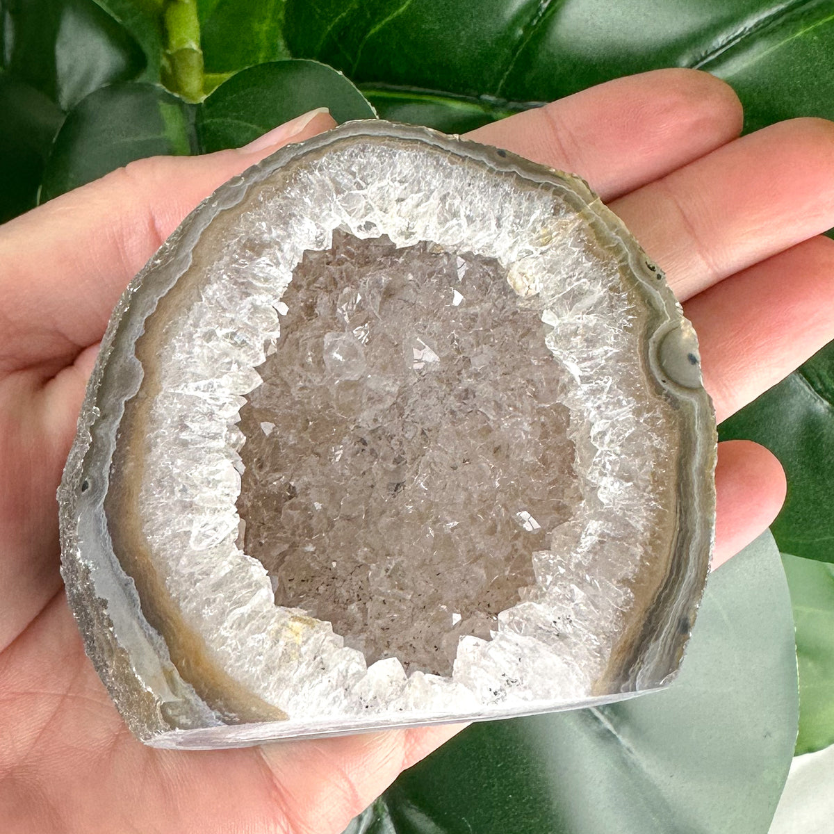 Polished Druzy Agate Slice – Inner Strength & Stability