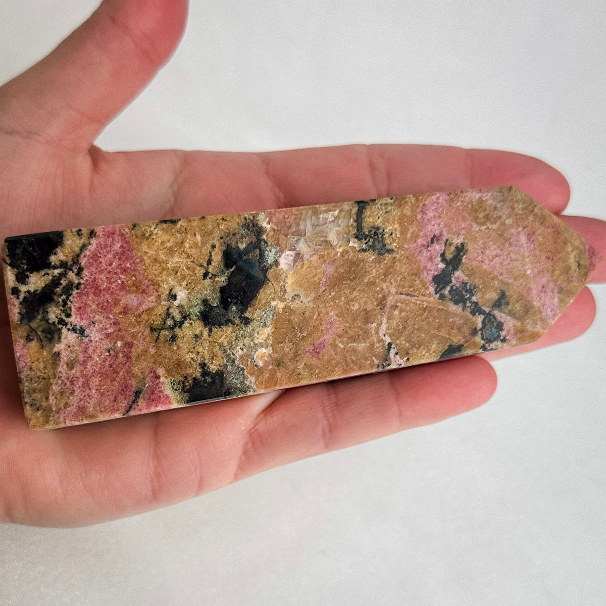 Rhodonite Obelisk - Pink Crystal Healing Tower