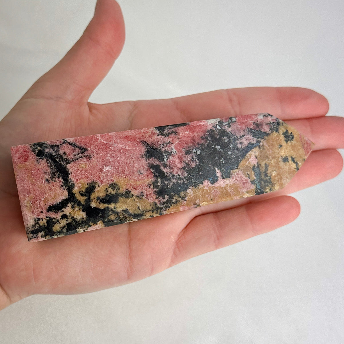 Rhodonite Obelisk - Pink Crystal Healing Tower