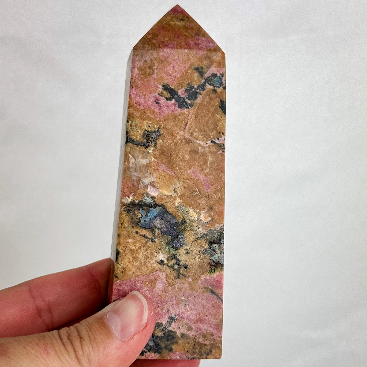 Rhodonite Obelisk - Pink Crystal Healing Tower