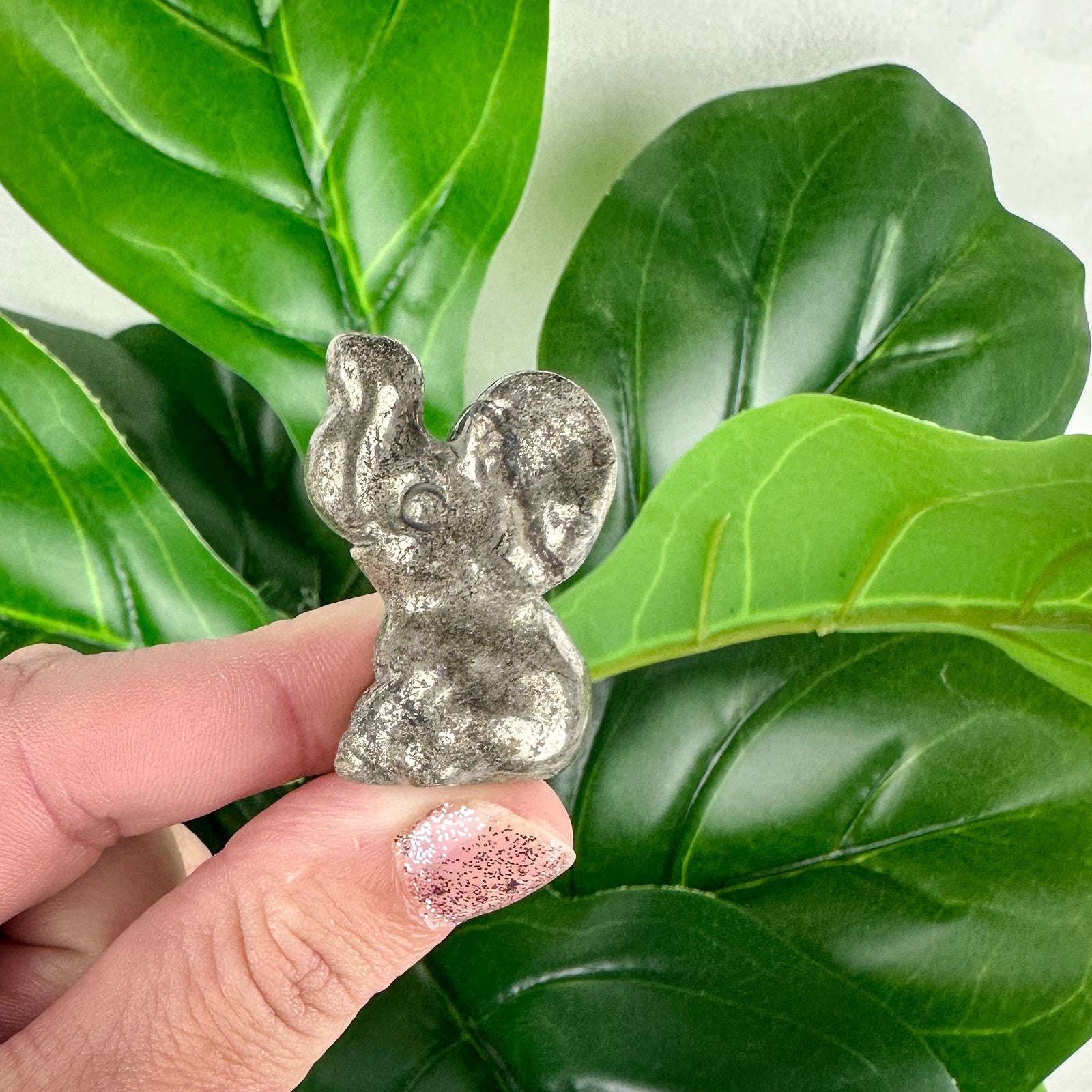 Pyrite Elephant Carving