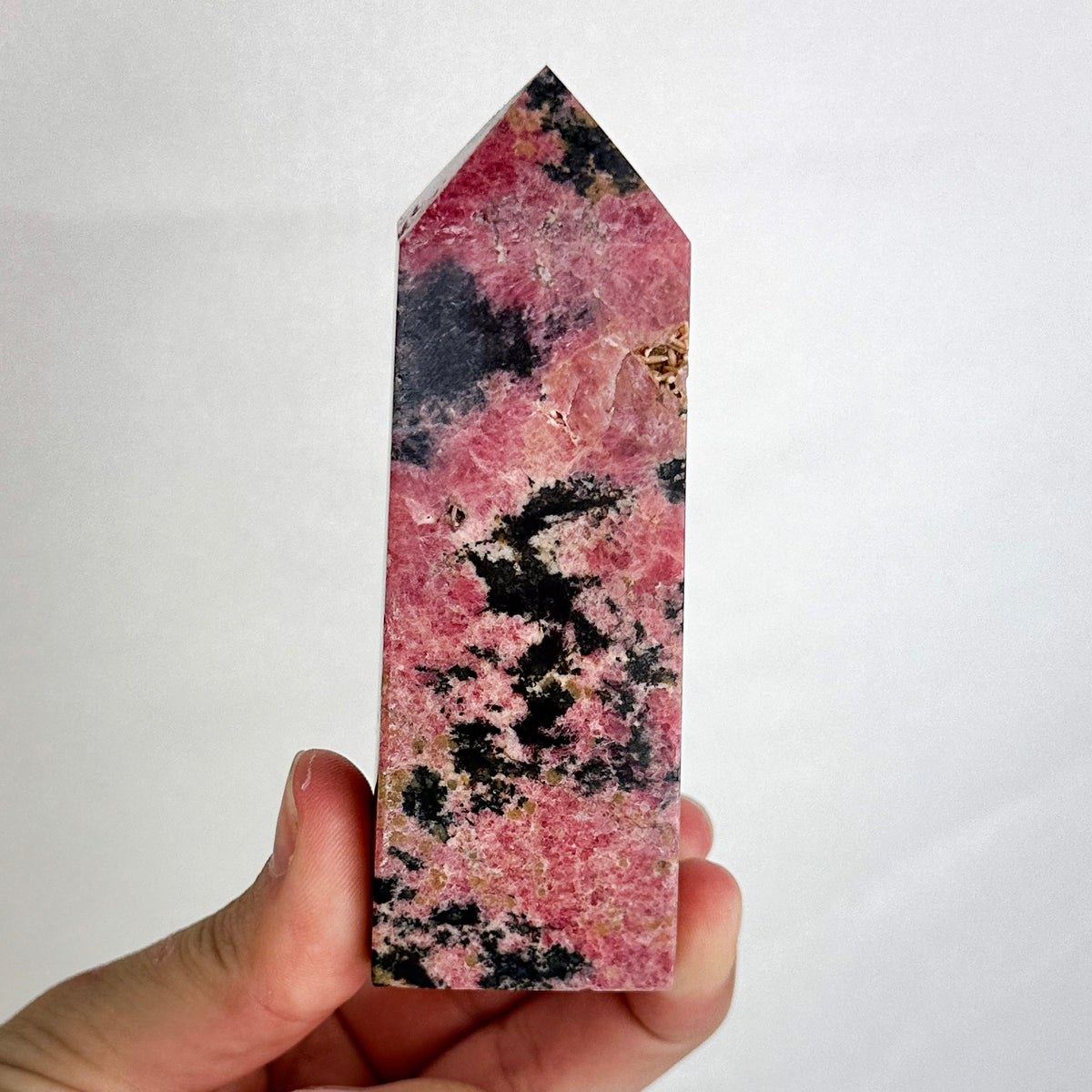 Rhodonite Pink Crystal Tower - Healing Energy Obelisk