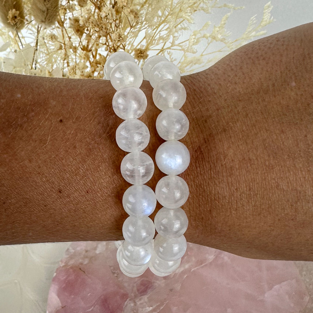 High-Quality Blue Flash Moonstone Bracelet - Handmade