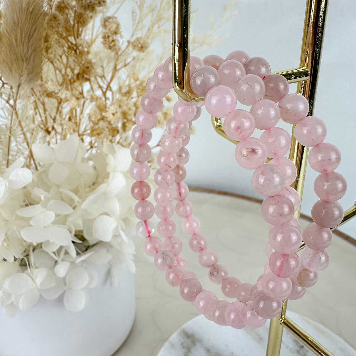 Rose Quartz Mini Beaded Bracelet - Embrace Unconditional Love