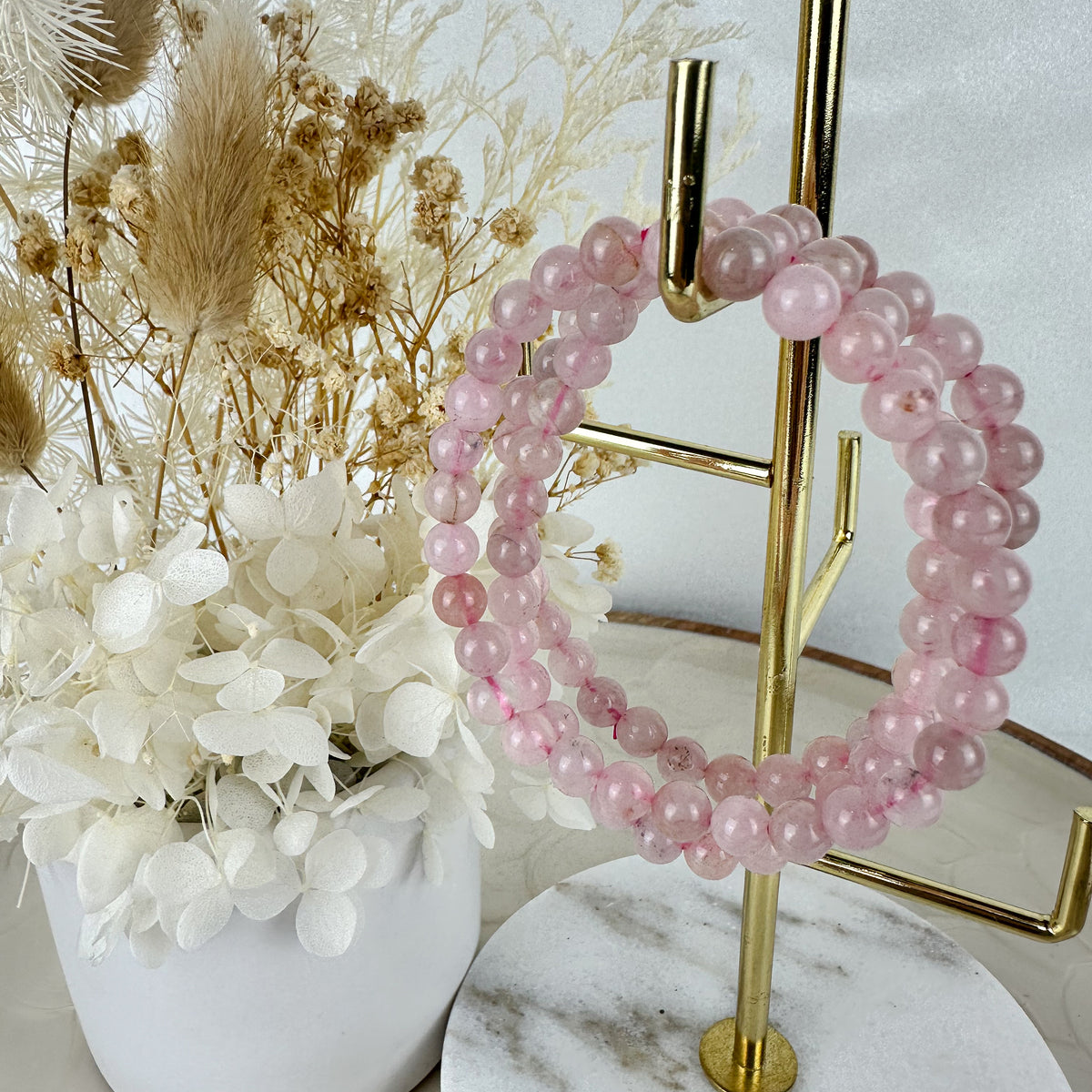 Rose Quartz Mini Beaded Bracelet - Embrace Unconditional Love