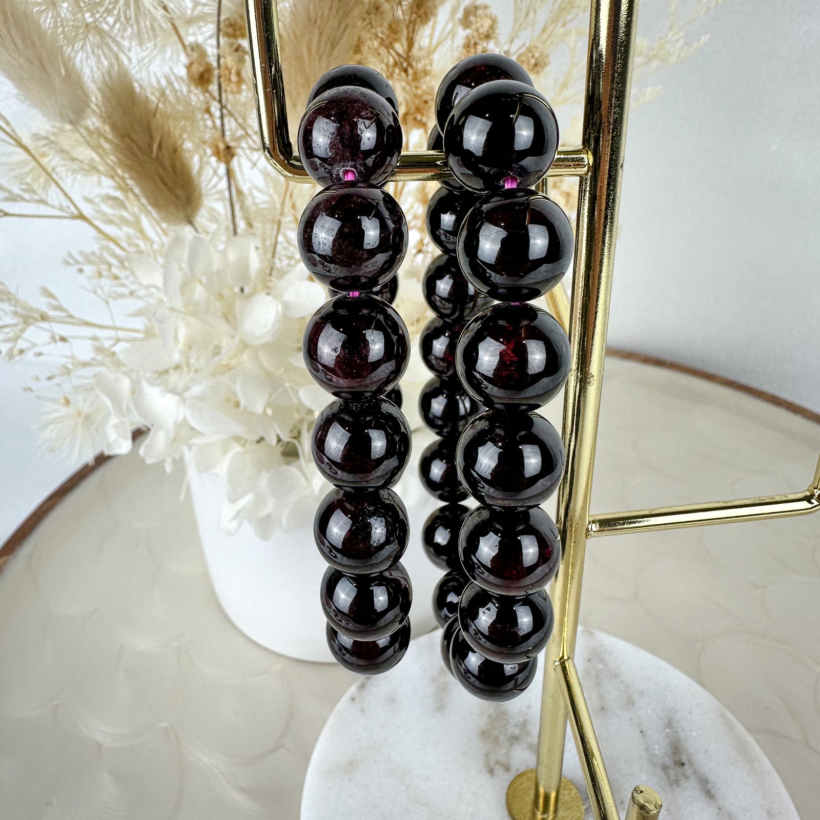 Handmade Deep Red Garnet Bracelet